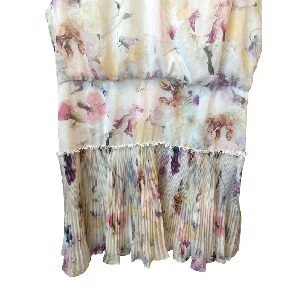 Ted Baker London Saintly Floral Pleated Mini Dress Sz 6 US 16-18 Wedding Guest - Picture 5 of 11